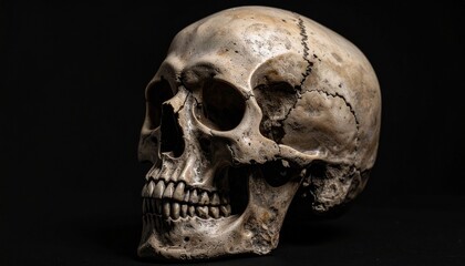 Obraz premium Worn Skull with Cracks