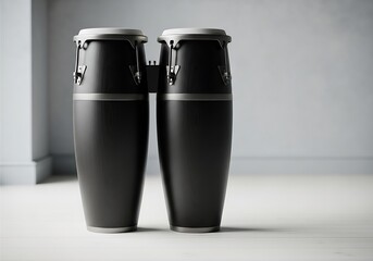 Sleek minimalist conga drums, showcasing percussion instruments design