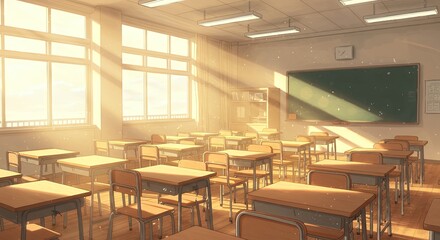 Classroom interior daylight