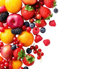 Vibrant fruit assortment on black background
