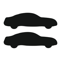 Black and white Car icon silhouette vector