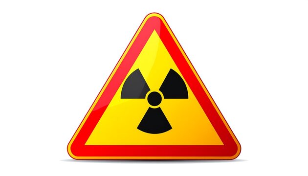 Warning triangle with radiation symbol