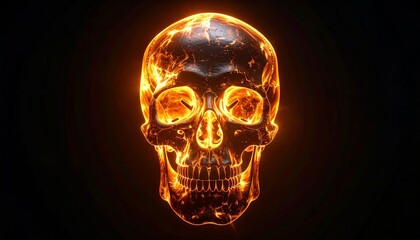 Skull with Flames and Glow