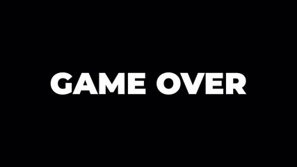 Animation GAME OVER with glitch effect. Animated game over video game Cyberpunk. Game Over text from 80s and 90s - Powered by Adobe