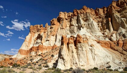 Fototapeta premium Colorful sandstone cliffs under a clear sky