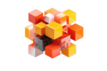 Obraz premium Abstract 3D cube cluster