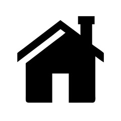 Fototapeta premium Vector art of simple house icon with chimney
