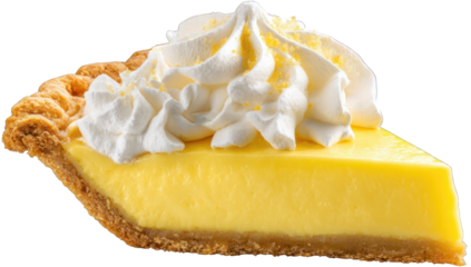 Lemon pie slice with whipped cream