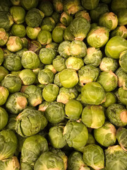 Close-up of Fresh Green Brussels Sprouts