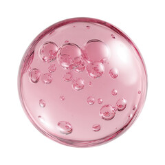 Pink serum sphere with bubbles