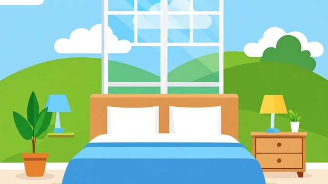 Bedroom interior illustration