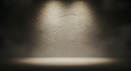 Fototapeta premium Dramatic concrete backdrop with spotlight, perfect for product display and creative projects