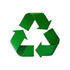 Obraz premium Three Dimensional Green Recycle Symbol with Transparent Background Ideal for Environmental and Conservation Projects