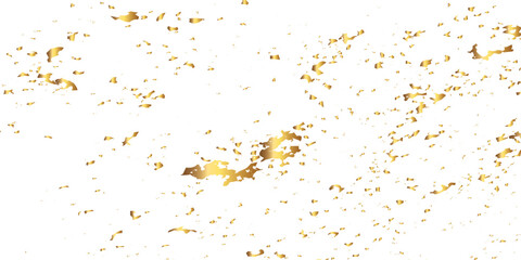Abstract Gold Spatter Texture on transparent Background.  features a unique abstract texture of gold spatter or droplets on a pure transparent background.