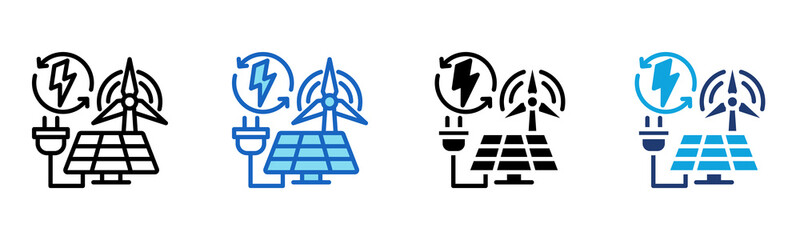 Renewable Energy icon Multi Style Vector Illustration