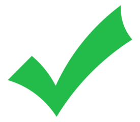 Green check mark PNG with transparent background, curved validation icon for approved tasks, form feedback, and status confirmation