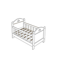 Sketch of a wooden doll crib