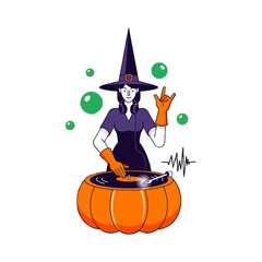 Halloween Witch DJ with Turntable