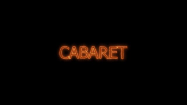 Cabaret signboard neon colored icon. Infinite loop able neon color , neon sign glowing against a black background. - Powered by Adobe