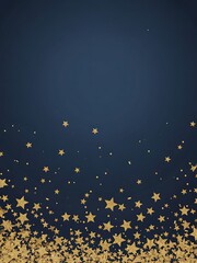 Falling gold star confetti on a dark blue gradient background