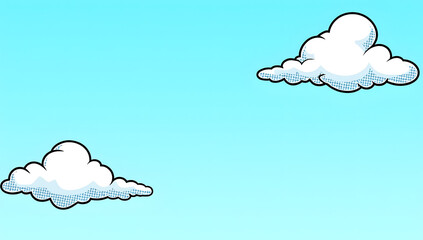 Cartoon-style sky background with clouds. Generative AI