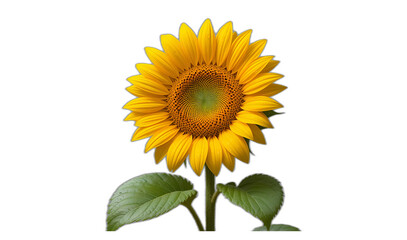 Obraz premium sunflower on white background artistic close-up of a dewdrop-covered sunflower
