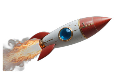 Fototapeta premium photorealistic retro-futuristic rocket liftoff render