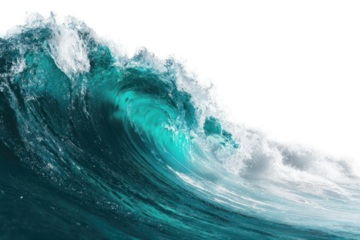 Powerful ocean wave cresting