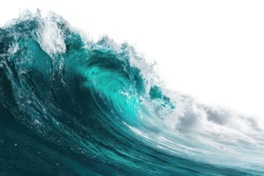 Powerful ocean wave cresting