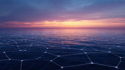 Sunset over a digital sea