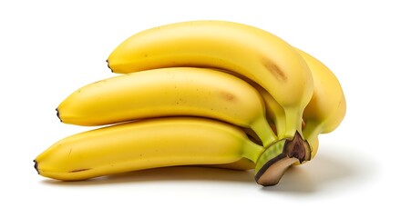 Fresh Yellow Bananas Isolated on White Background for Healthy Eating

