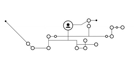 Abstract network diagram with person icon