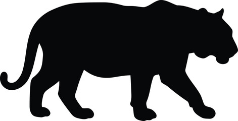 Silhouette of a powerful panther walking gracefully isolated on a clean background vector