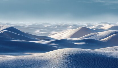 Vast, icy desert landscape under pale sky