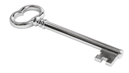 A polished, antique-style key
