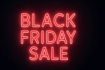 Black Friday and Cyber Monday 2025/2026. A symbol of mass consumption, discounts and holiday shopping.  Conscious consumption, digital sales. Neon signboard.