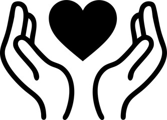 Obraz premium Hands Holding a Heart icon isolated on white background