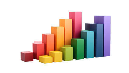 Fototapeta premium Colorful rising bar graph on black background