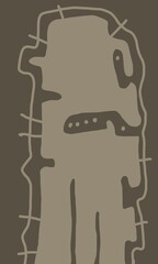 Minimal abstract image for printing. Picture for modern interiors. The picture is painted by hand on a tablet. © neurostructure