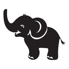 Cute Baby Elephant Blowing Hearts SVG Cut File Clipart Silhouette eps10