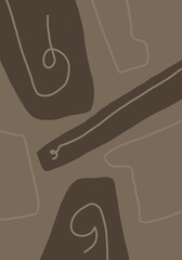 Minimal abstract image for printing. Picture for modern interiors. The picture is painted by hand on a tablet. © neurostructure