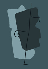 Minimal abstract image for printing. Picture for modern interiors. The picture is painted by hand on a tablet. © neurostructure