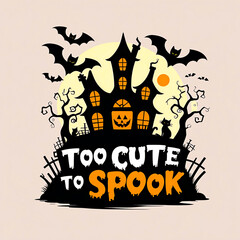 Spooky haunted house with full moon and bats Halloween artwork t-shirt design perfect for horror fans, gothic fashion, and creepy night lovers