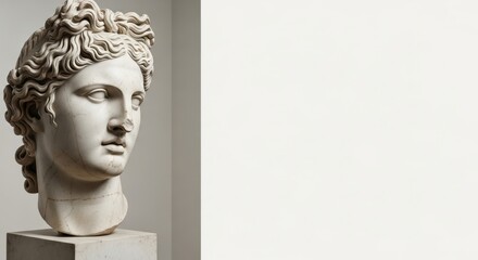 Ancient Greek Marble Bust of Apollo Sculpture