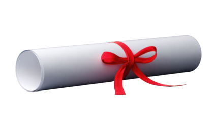 Rolled diploma with red ribbon (3)