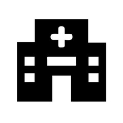 Vector art of hospital building icon, representing healthcare