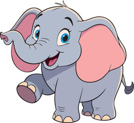 Cute Happy Elephant Waving