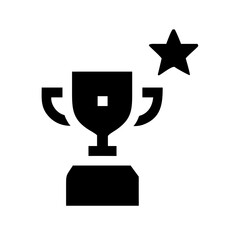 Vector art of trophy cup with star icon in a simple style