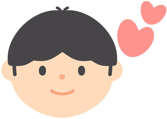 Cute Man Character Hand-Drawn Illustration in Love