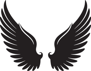 Eagle with open wings flying vector silhouette illustration